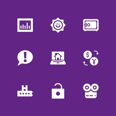 Web simge seti. grafik tasarım ve web için güneş, sohbet ve Satım vektör simgesi