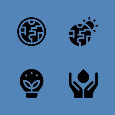 Dünya Icons set. ekoloji, su ve küresel ısınma tasarruf ve grafik tasarım ve web için diğer vektör simgeleri
