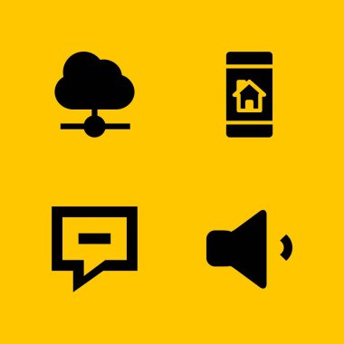 computer icon set. smartphone, cloud computing and volume vector icon for graphic design and web