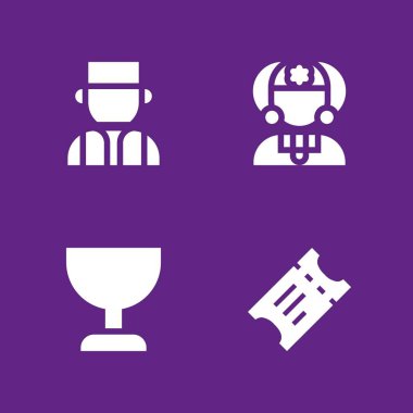 4 futbol simgesi Kupası, Bilet ve grafik tasarım ve web için Sırp vektör çizim seti