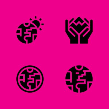 Dünya Icons set. Ozon tabakası, küresel ısınma ve planet earth ve diğer grafik tasarım ve web için simgeler vektör