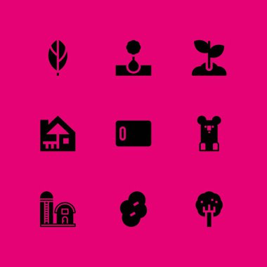 ağaç Icon set. grafik tasarım ve web için ağaç, Kuru erik ve kabin vektör simge