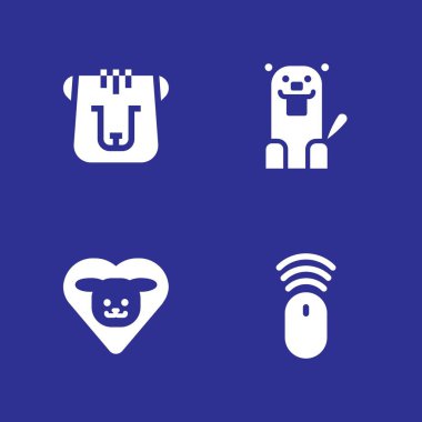 hayvan Icon set. grafik tasarım ve web için kunduz, ayı ve fare vektör simge