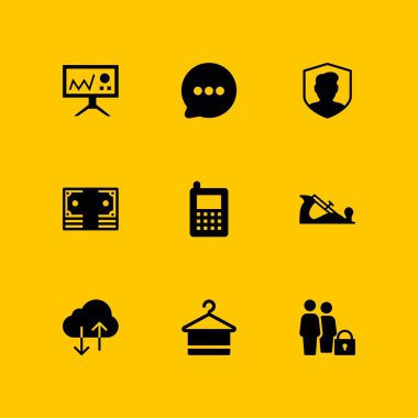 İş Icon set. Grup, sunum ve grafik tasarım ve web için vektör simge bulut