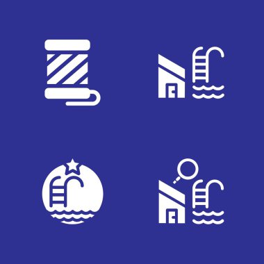 Spa Icon set. yüzme havuzu ve grafik tasarım ve web için iş parçacığı vektör simge