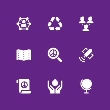 Dünya Icon set. grafik tasarım ve web için uydu, dünya ve ağ vektör simge