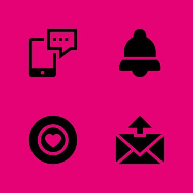 Sosyal Icon set. favori, bildirim ve grafik tasarım ve web için smartphone vektör simge