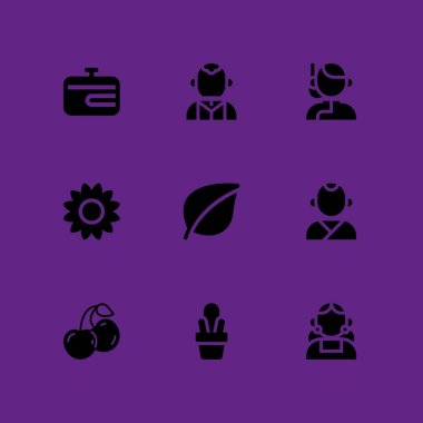 çiçek Icon set. grafik tasarım ve web için simge vektör İrlanda, Meksika ve kiraz