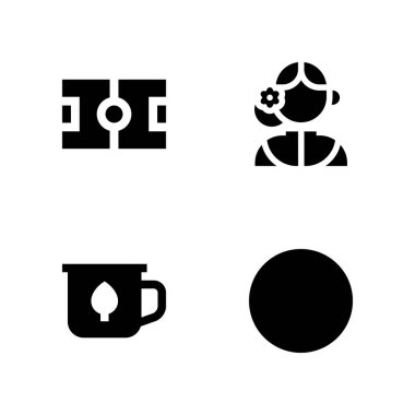 futbol Icon set. grafik tasarım ve web için top, kupa ve futbol alan vektör simgesi