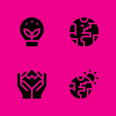 Dünya Icons set. Dünya gezegeni, küresel ısınma ve çevre ve diğer grafik tasarım ve web için simgeler vektör