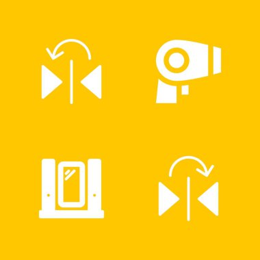 ayna Icon set. saç kurutma makinesi ve grafik tasarım ve web için ayna vektör simge