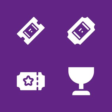 futbol Icon set. grafik tasarım ve web için Kupası ve bilet vektör simge