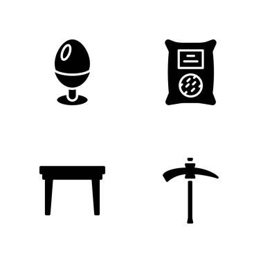 Doğa Icon set. tohumlar, haşlanmış yumurta ve grafik tasarım ve web için tablo vektör simge