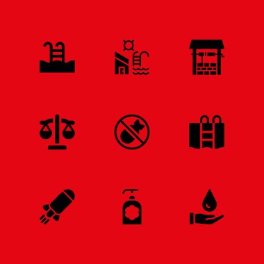 Spa Icon set. denge, iyi ve grafik tasarım ve web için yüzme havuzu vektör simge