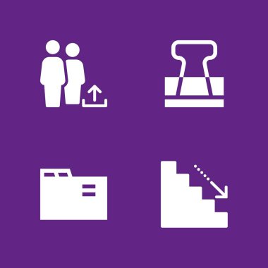 Office simge seti. ataç, klasör ve merdiven grafik tasarım ve web için simge vektör