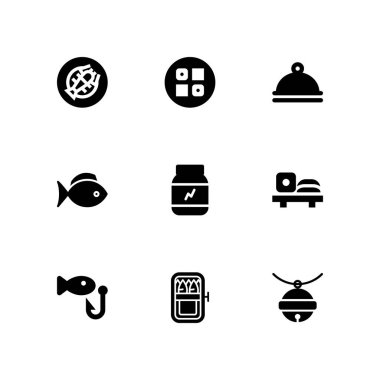 Icon set balık. grafik tasarım ve web için gıda, balık ve sushi vektör simge
