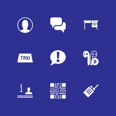 9 telefon simgesini sohbet, bilgi ve Danışma vektör çizim grafik tasarım ve web için ayarla