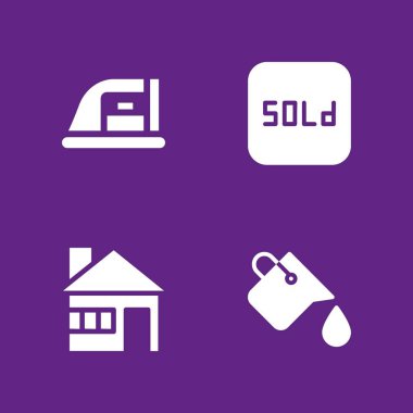 House simge seti. satılan, demir ve ev vektör grafik tasarım ve web için simge