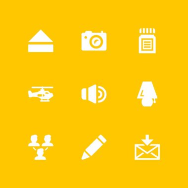 9 teknoloji simgesi tıp, ağ ve e-posta vektör çizim grafik tasarım ve web için ayarla