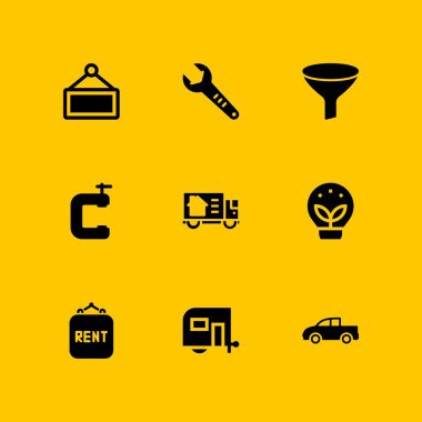 Araba Icon set. karavan, filtre ve grafik tasarım ve web için kira vektör simge için