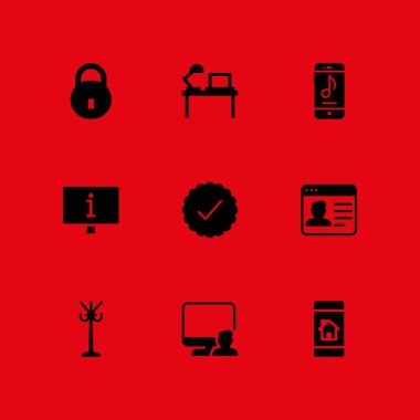 Ağ Icon set. doğrulanmadı, monitör ve Masaüstü vektör grafik tasarım ve web için simge