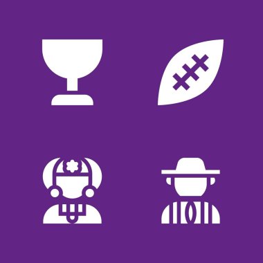 4 futbol simgesi ile Arjantin, Brezilya ve grafik tasarım ve web için Kupası vektör çizim seti