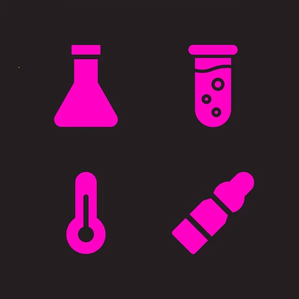 Medicine Icon Set Test Tube Health Care Thermometer Vector Icons — Stock Vector