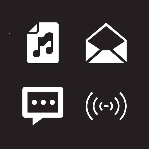 Set Icone Internet Con Wireless File Audio Icone Vettoriali Mail — Vettoriale Stock