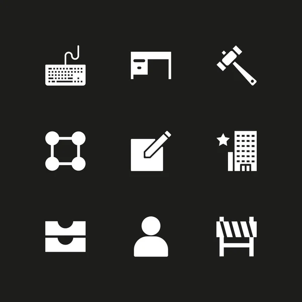 Icon Set Grafik Tasarım Web Için Kullanıcı Resepsiyon Otel Vektör — Stok Vektör