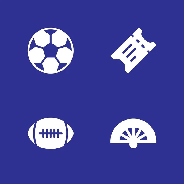 Juego Iconos Fútbol Pelota Fútbol Ticket Fan Vector Icono Para — Archivo Imágenes Vectoriales