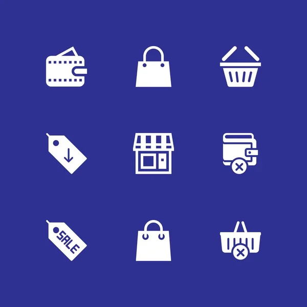 Alışveriş Icon Set Alışveriş Çantası Alışveriş Sepeti Grafik Tasarım Web — Stok Vektör