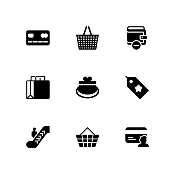 Alışveriş Icon Set Çanta Etiket Grafik Tasarım Web Için Alışveriş — Stok Vektör