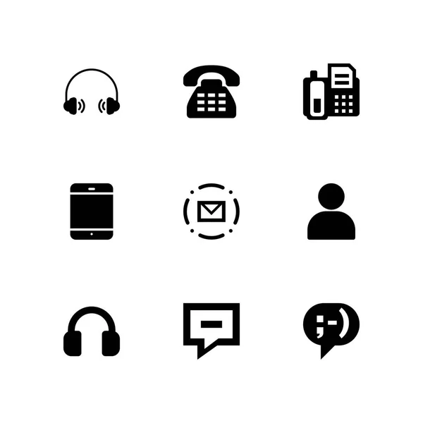 Telefon Icon Set Grafik Tasarım Web Için Simge Vektör Kulaklıklar — Stok Vektör