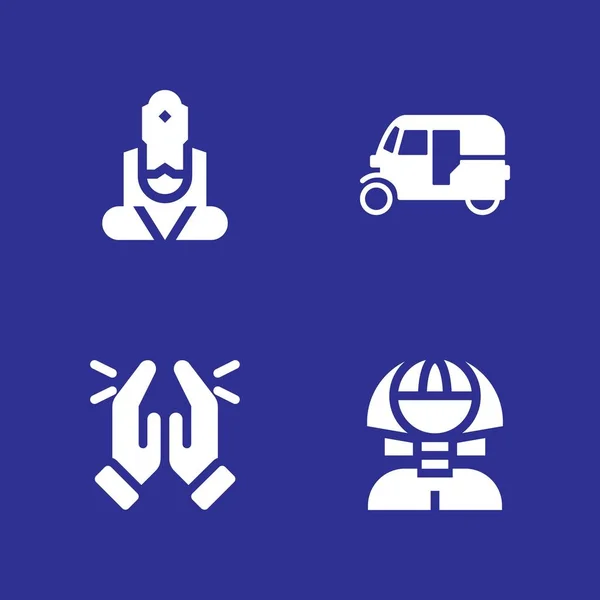 religion icon set. prayer, myanmar and great buddha of thailand vector icon for graphic design and web