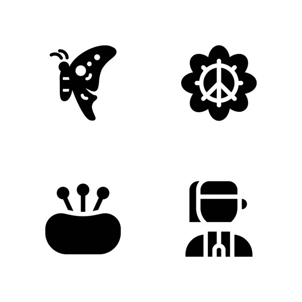 Hochzeitssymbole Gesetzt Nadelhülle Schmetterling Und Ukrainisches Vektorsymbol Für Grafikdesign Und — Stockvektor