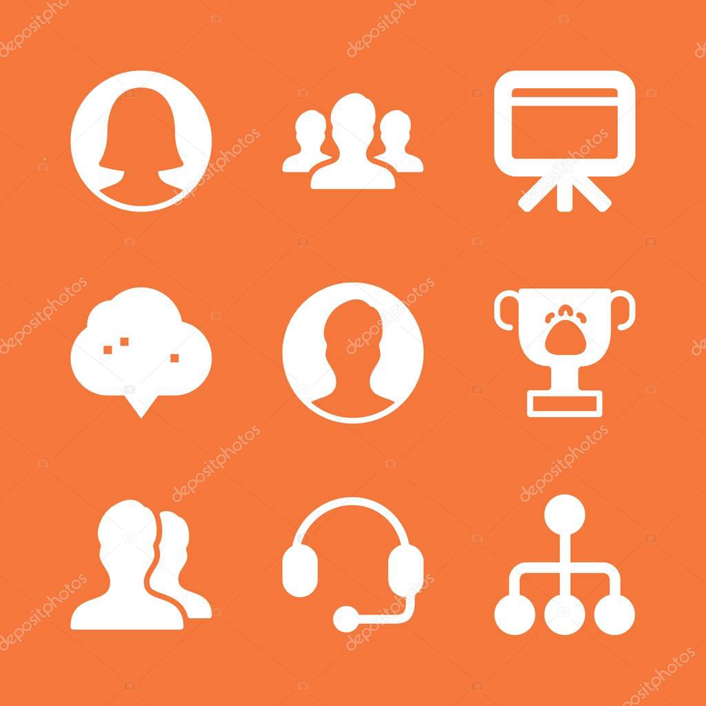 team icon set. With users, co and user  vector icons for graphic design and web