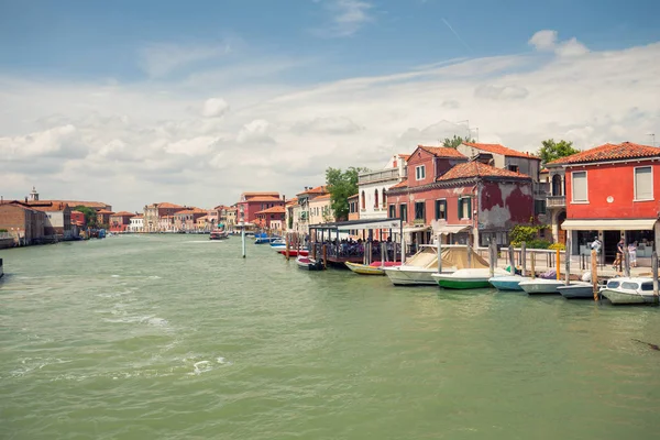 Ilha Murano Pequena Aldeia Perto Veneza Panorama Canal Fluvial Arquitetura — Fotografia de Stock