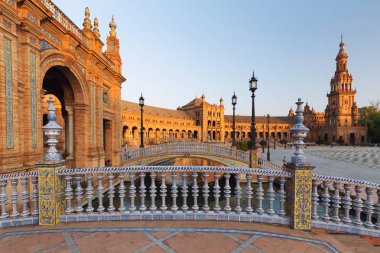 Sevilla, İspanya. İspanyol Meydanı (Espana Meydanı)