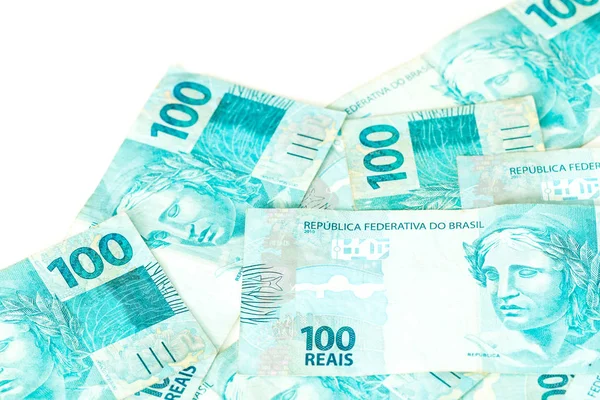Бразильские Деньги Реалы Высокие Номиналы — стоковое фото