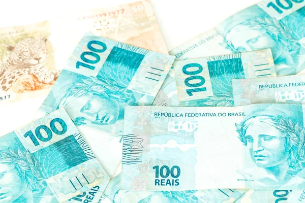 Monnaie Brésilienne Reais Hautes Coupures — Photo