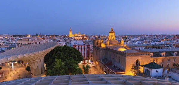 Sewilla Hiszpania Panoramę Miasta Zmierzchu — Zdjęcie stockowe