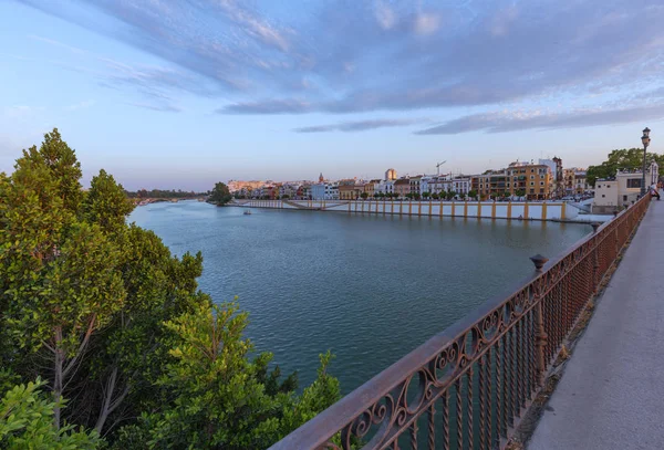 Sevilla España Vista Del Atardecer Los Barrios Moda Históricos Triana — Foto de Stock