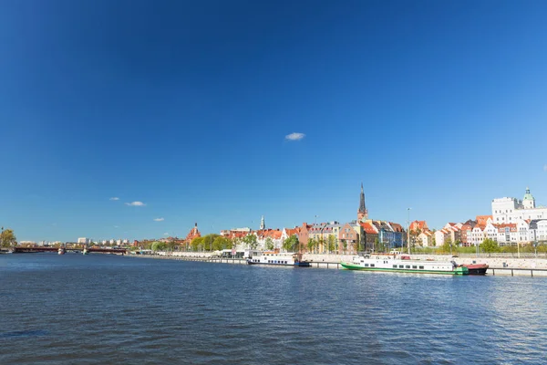 Szczecin Polen Waterfront Med Utsikt Över Den Historiska Delen Staden — Stockfoto