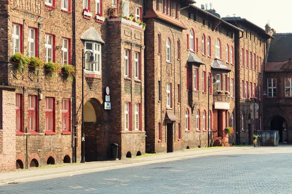 Katowice Nikiszowiec Edificios Tradicionales Antiguos Del Distrito Minero Silesia — Foto de Stock