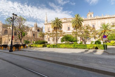 Sevilla, İspanya. Pazar yeri tarihi mimari görünümünü