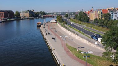 Szczecin Polonya / nehir Panoraması