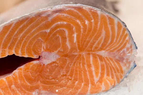 Fresh Atlantic Salmon Ice Stock Picture