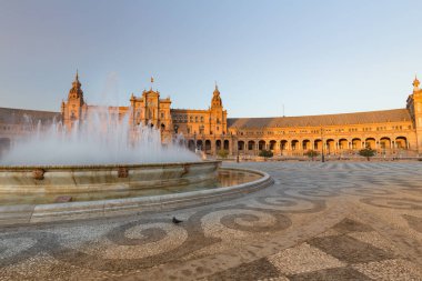 Sevilla, İspanya. İspanyol Meydanı (Espana Meydanı)
