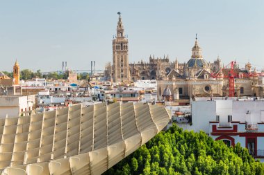 Sevilla, İspanya. Pazar yeri tarihi mimari görünümünü
