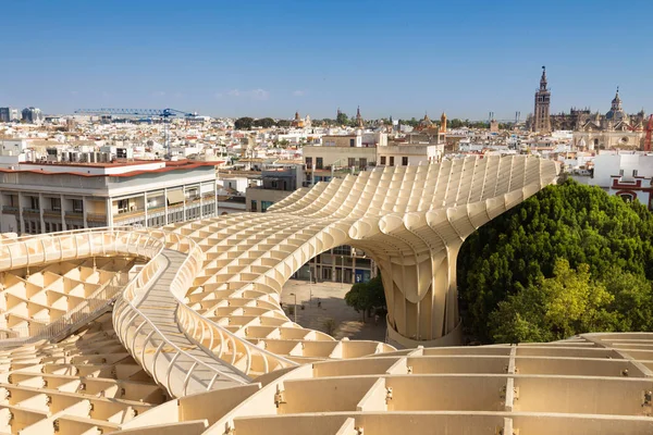 Sevilla Spanien Panoramablick Von Der Spitze Des Raumsonnenschirms Metropol Setas — Stockfoto